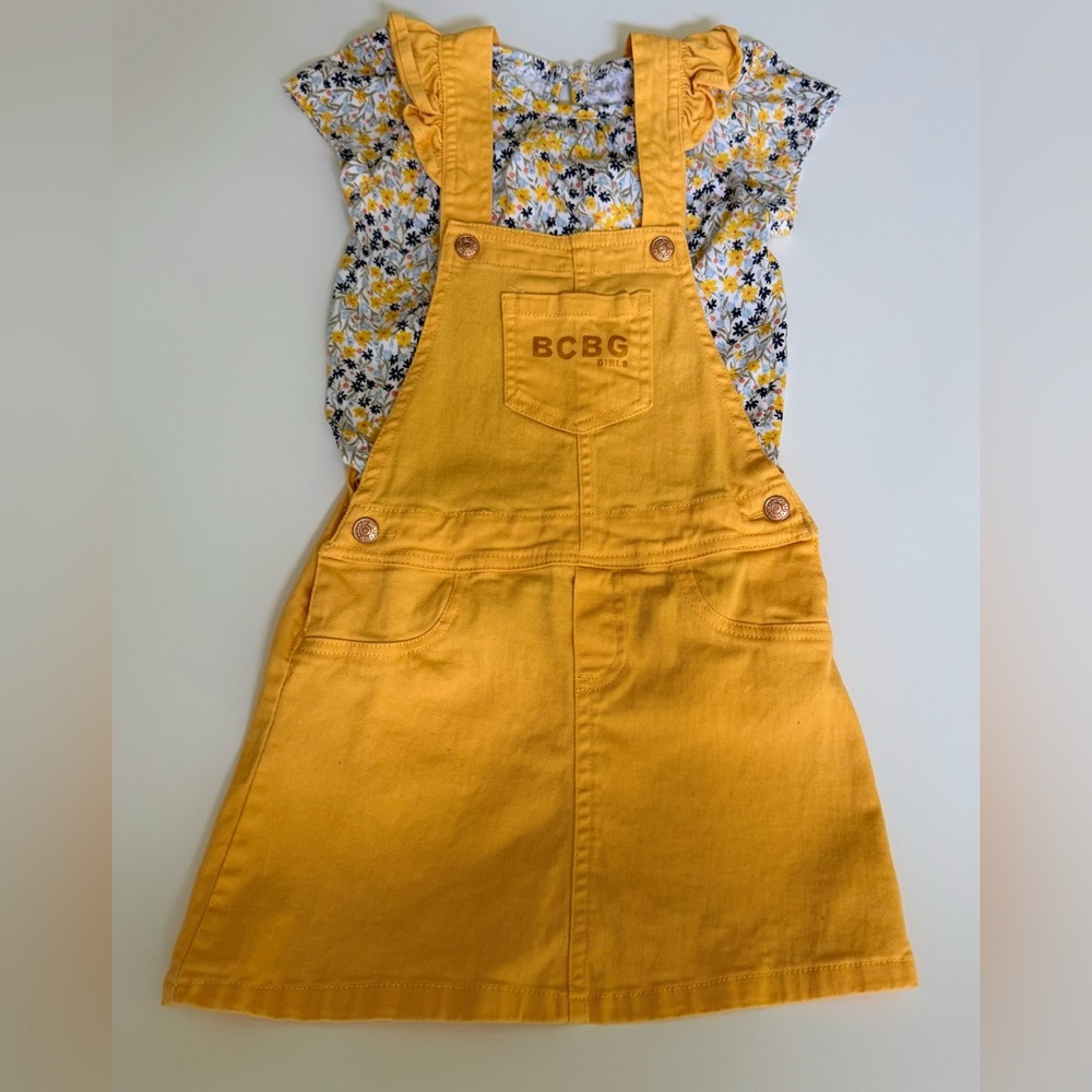 BCBG Girls Yellow 2 piece Jumper set. Size 6